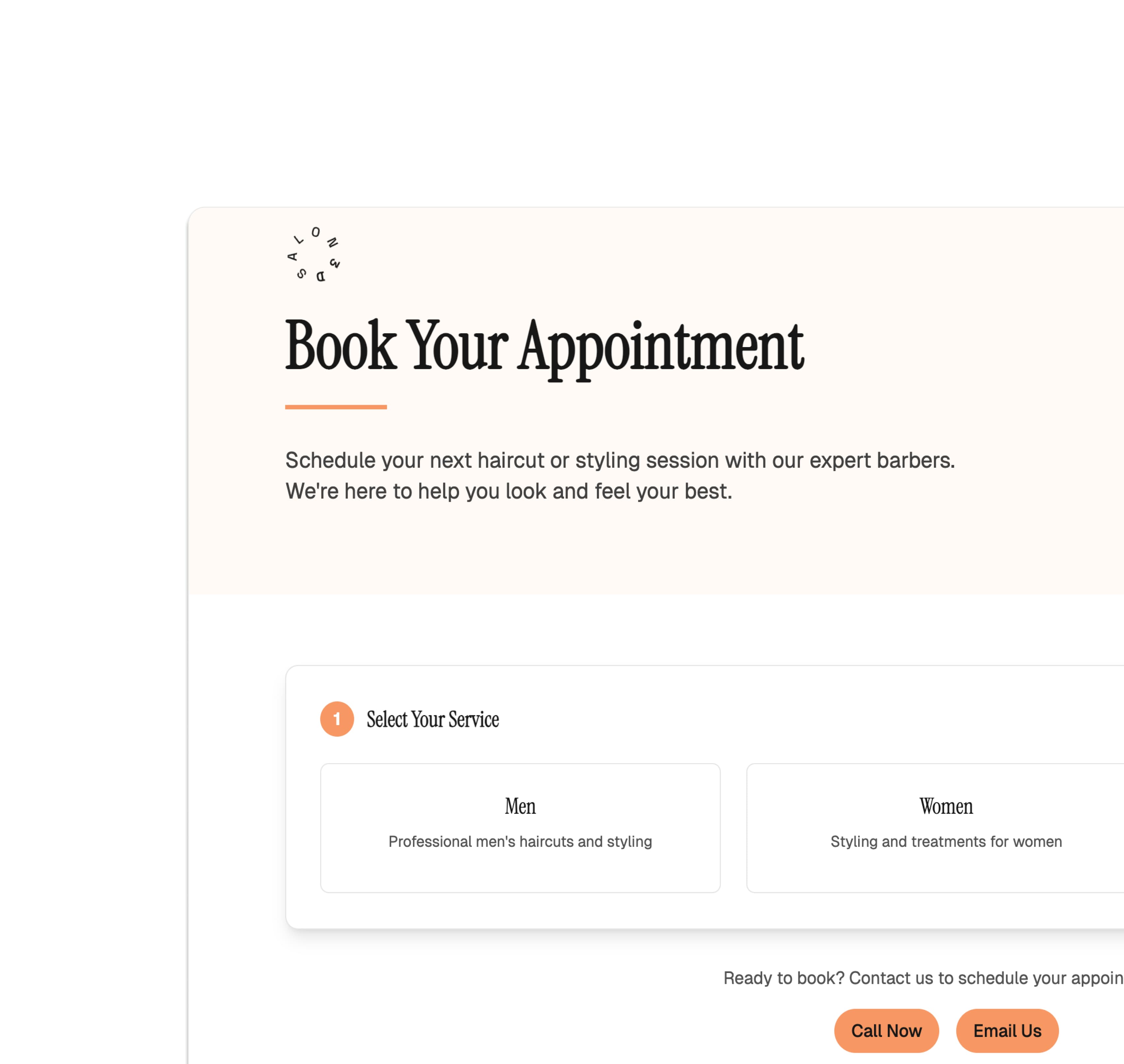 Salon Booking System preview 1