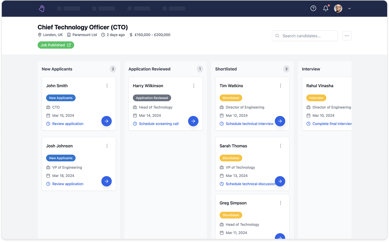 Applicant Tracking System for Hiring Managers