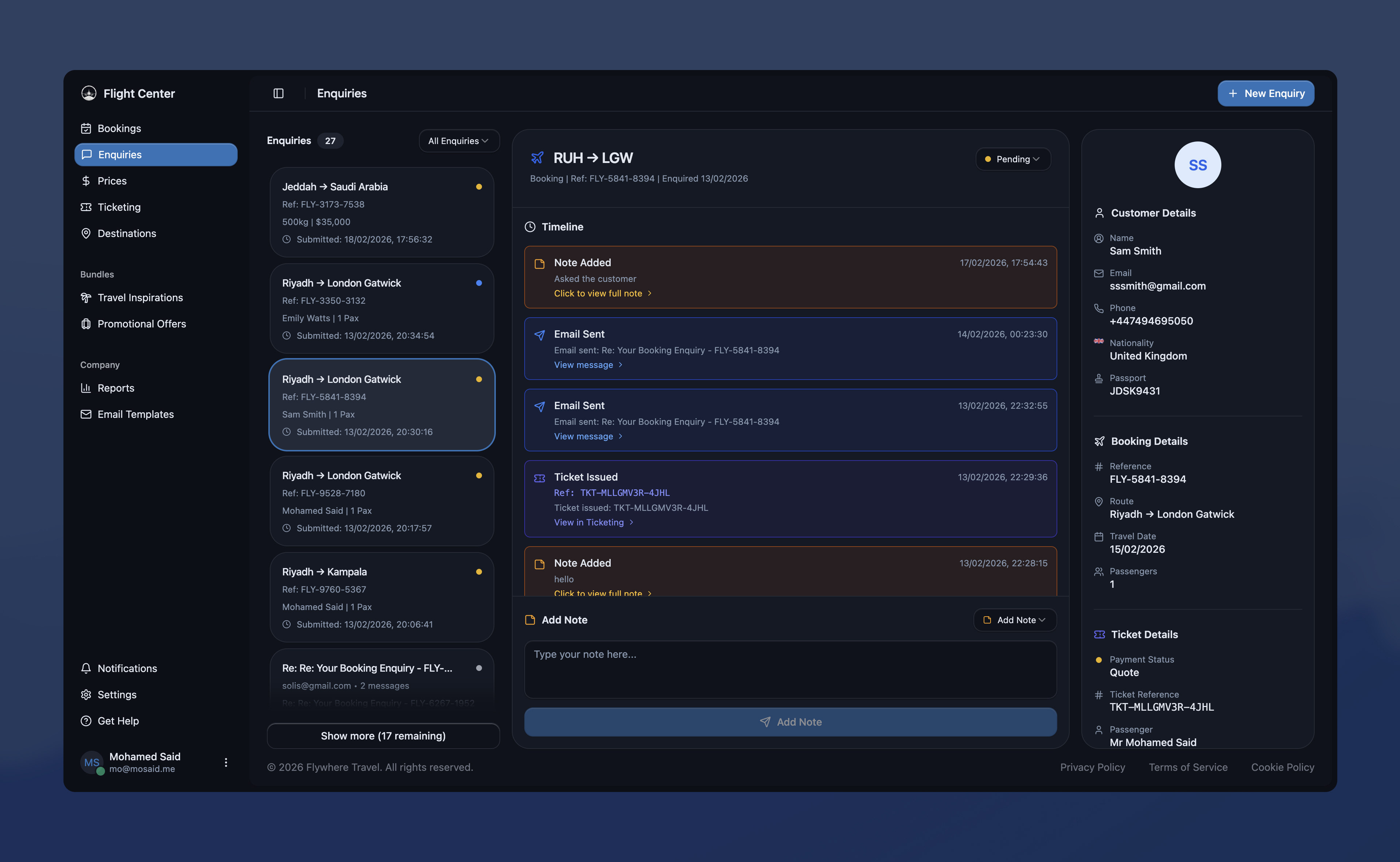Salon Booking Dashboard
